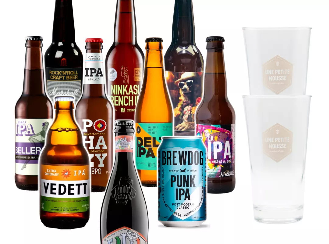 Coffret bières IPA : 10 bières + 2 verres | Achat en ligne | Une Petite ...