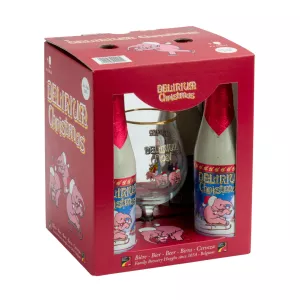 Coffret Bière Delirium Christmas : 4 Bières + 1 Verre | Idée cadeau