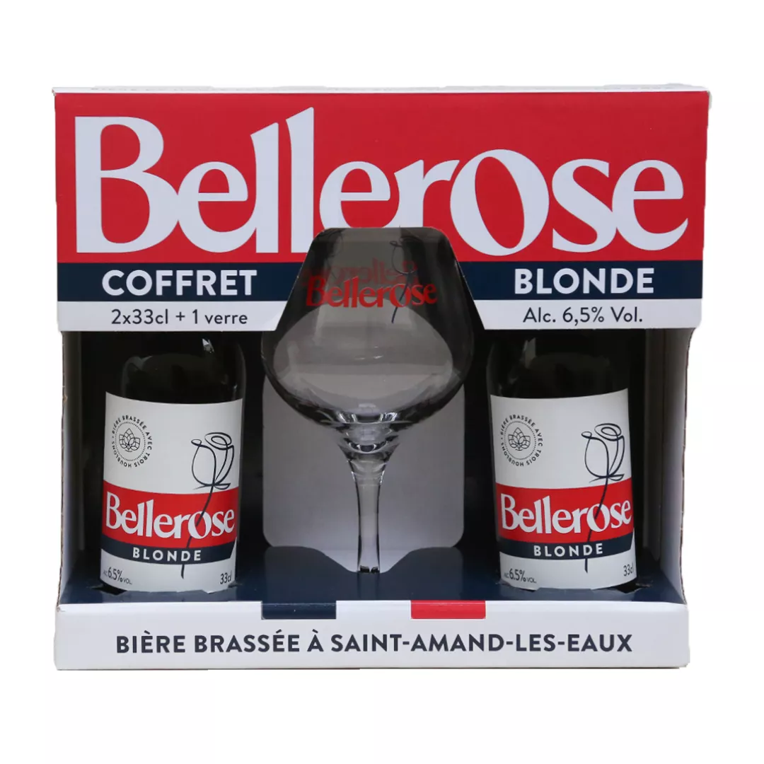 Coffret Bière Bellerose Blonde : 2 Bières + 1 Verre | Idée cadeau