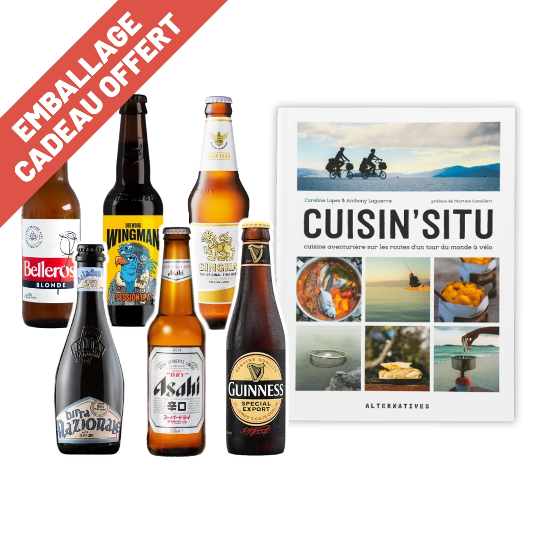 Coffret tour du monde 6 bieres et un livre
