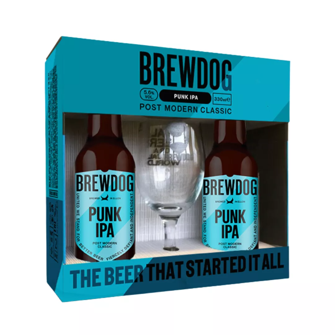 Coffret Bière Brewdog Punk IPA : 2 Bières + 1 Verre | Idée cadeau