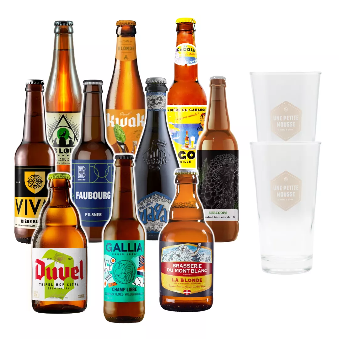 Coffret De 10 Bi res Blondes Et 2 Verres Bi re Une Petite Mousse coffret-de-10-bi-res-blondes-et-2-verres-bi-re-une-petite-mousse